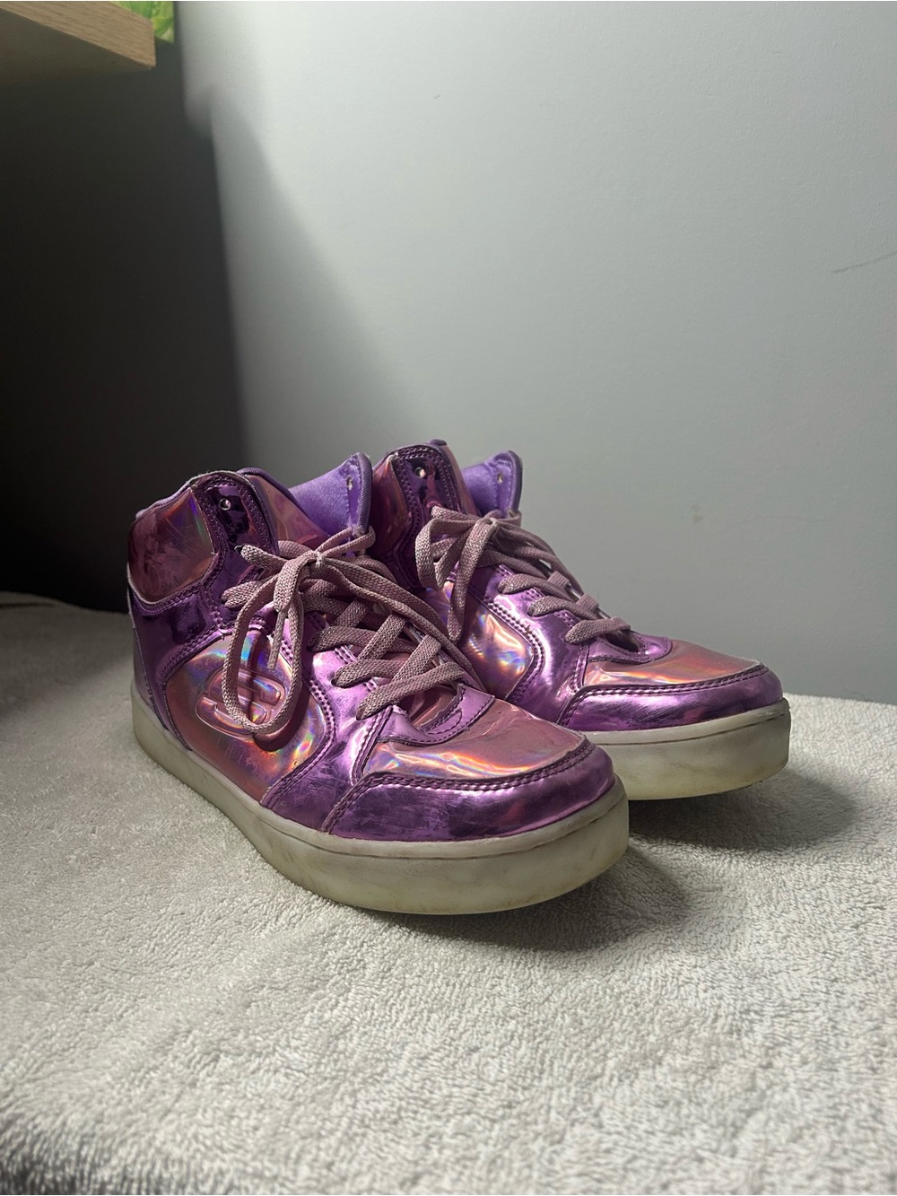 Skechers Kids Purple Iridescent High-Top Sneakers